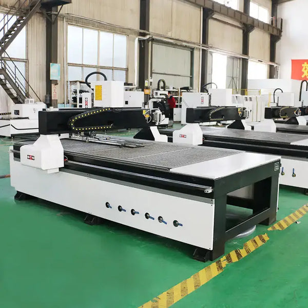 4 Axis CNC Router for 3D Woodworking and Cylinder Engraving in a workshop setting