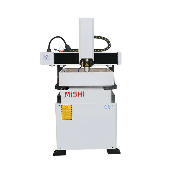 Mini CNC metal router for precision milling and engraving, ideal for aluminum and copper, suitable for 2D and 3D mold processing.
