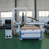 Multifunction ATC CNC Router with Oscillating Knife & CCD Camera for furniture industry, cutting, engraving, drilling, grooving.