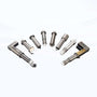 Oscillating knife tools with various attachments arranged on a light background